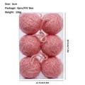 6er-Set rosa garnumwickelte Schaumstoff-Weihnachtskugeln in transparenter PVC-Geschenkbox - 6 Stück/Set / Rosa