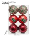 Set de 6 bolas de Navidad festivas en rojo y verde con diversos diseños navideños - Juego de 6 / Rojo y Verde