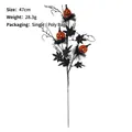 Halloween decorative branch with black leaves and orange jack-o'-lantern pumpkins - Pumpkin Branch / Black