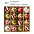 16-piece set of 6cm festive painted Christmas ball ornaments in a sturdy Kraft box - 16 Pieces Pack / Red Green White