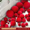 Large 15cm red velvet decorative ball for festive Chinese New Year party scene layout - 15cm Velvet Ball (1 Piece) / Red