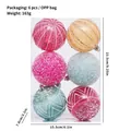 Set di 6 palline di Natale in stile europeo con decorazioni miste e glitter - Set da 6 / Colorato