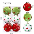 Lot de 6 boules de Noël décoratives en mousse recouvertes de tissu avec détails de boutons - Lot de 6 / Vert Grinch