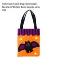 Bolsa de dulces de Halloween de tela no tejida con lindo diseño de murciélago y estrellas - 25cm*20.5cm / Murciélago