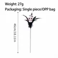 Halloween Skelett Federstecker Deko mit Hexenhut, 46cm Länge für Partydekoration - Skelettkopf-Stil (SYHY257) / 46cm / Weiß