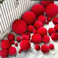 Red 5cm velvet decorative ball for New Year and festival party decoration - 5cm / Red