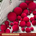Single 5cm burgundy velvet ball ornament for festive Chinese New Year party decoration - 5cm / Burgundy