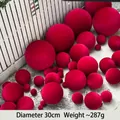 Large 30cm wine red velvet ball decoration for festive Chinese New Year event setup - 30cm / Burgundy