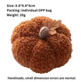 Brown bouclé plush pumpkin ornament for Halloween and Thanksgiving decor - 8.8x8.8x6cm / Coffee