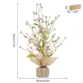 Decorative LED Easter egg tree with pastel pearl ornaments and rustic burlap base - Pearly Iridescent