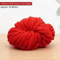 Soft 2cm thick red chenille yarn ball roll, 18m length for DIY festive knitting - 2cm Thick Yarn / 1 Roll (Approx. 18m) / Red