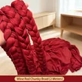 Decorative wine red braided velvet tube 2m length for Spring Festival scene layout - Braids / 2m / Burgundy