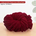 2CM thick wine red velvet chunky yarn roll approximately 18 meters long - 2cm Thick Yarn / 1 Roll (Approx. 18m) / Burgundy
