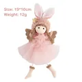 Adorable pink plush angel girl doll with bunny ears for Christmas tree decoration - 19*10cm / Pink