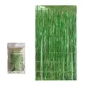 Groen 1x2m folie franjegordijn voor feestelijke achtergronddecoraties en vieringen - 1*2 Meter / Glanzend Lichtgroen