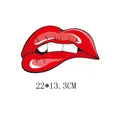 Red sexy lips heat transfer patch for clothing, 22x13.3cm DIY iron-on vinyl sticker - 22*13.3CM / Red Bite Lips Style DH0202