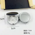 Portable round metal pill box with 3 compartments, 5cm diameter medicine organizer - Round 3-Grid Silver / 5cm Round 3-Grid Pill Box