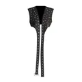 Detail of black hip-hop style sleeveless vest with metallic rivets and long buckled straps - L / Tops / Black