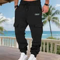 Pantaloni cargo neri foderati in pile da uomo con tasche multiple all'aperto - Taglia S / Nero