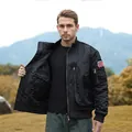 Men's black MA-1 flight jacket with thickened quilted lining for winter outdoors - M / Tops / Black