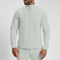 Men's light grey zip-up sports jacket with stand collar for fitness training - S / Tops / Tender Green