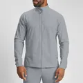 Premium men's gray stand collar sports fitness jacket with water-repellent quick-dry fabric - S / Tops / Light Gray