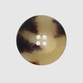 Premium 4-hole urea button with a marbled tortoiseshell pattern for designer apparel - 15.0mm / Brown Tortoiseshell