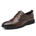 Chaussures classiques en cuir marron pour hommes de style britannique, richelieus formels - 37 / Marron (Toutes Saisons)