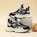 Grey and black children's athletic sneakers with comfortable rotary buckle closure system - 26 / Sporty Casual Style (GS8608G) / Grey & Black