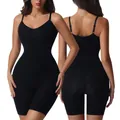 Premium black seamless tummy control shapewear bodysuit with butt lifting effect - XS/S / Black