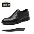 Premium Herrenschuhe aus schwarzem Leder mit 6 cm Höhenzunahme für Business und Alltag - Schwarz Höhenerhöhung
