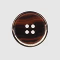 High-end brown marbled 4-hole urea button designed for special workwear and luxury clothing - 15.0mm / Dark Coffee Marble