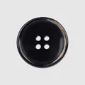 High-end black four-hole urea button featuring a tortoiseshell textured rim for garments - 15.0mm / Black Marble Pattern