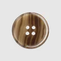 Elegant brown marbled urea button with four-hole design for high-end fashion apparel - 15.0mm / Brown Marble