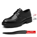 Chaussure réhaussante noire de 8 cm en cuir avec semelle intérieure amovible de 3 cm - 37 / Augmentation de la Taille (8cm) (Z82) / Noir