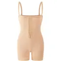 Nude corrigerende body met hoge taille, voorsluiting met haken en kanten rand - XS / Boven- En Onderstuk (817) / Abrikoos