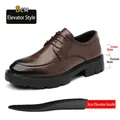 Chaussures rehaussantes 8cm pour homme en cuir marron avec semelle de 3cm - 37 / Style d'Augmentation de 8cm (Z82) / Marron