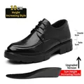 Chaussures derby habillées en cuir noir pour hommes avec semelle épaisse de 10cm - 37 / Augmentation de Taille 10cm (Z83) / Noir