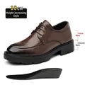 Chaussures rehaussantes homme en cuir marron avec élévation de 10 cm et semelle de 5 cm. - 37 / 10cm Augmentation de la Taille (Z83) / Marron