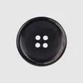 Classic black 4-hole urea button for high-end workwear, suits, and luxury garments - 15mm (24L) / Black (09#)