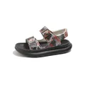 Children's camouflage sandals with adjustable buckles and thick black soles - Size 21 (Inner Length 13.5cm) / Orange Red