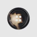 Classic Japanese four-hole urea button with dark brown marble pattern for workwear - 15.0mm / Black Marble