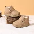 Bottes de neige matelassées kaki pour tout-petits avec sangles auto-agrippantes réglables - EU 19 Longueur Intérieure 12.5cm / Khaki Doublé Polaire