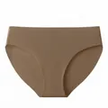 Seamless ice silk Brazilian briefs in nude color, breathable yoga and sports underwear for women - S / Bottoms / Milk Coffee