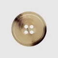 Premium 4-hole resin button with realistic beige and brown faux horn pattern style - Tan Horn Texture / 20.0mm