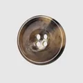 Premium four-hole resin button with classic horn-effect pattern for high-end garments - Dark Brown Horn Texture