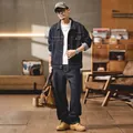 Stilvolles amerikanisches Vintage-Denim-Jacken- und Hosenset für Herren in Dunkelblau - M / Oberteile / Spezialblau