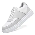 Baskets à plateforme blanches et grises avec talon compensé de 8cm pour un look décontracté - 36 / Gris Blanc (Modèle Homme)