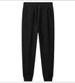 Classic black jogger sweatpants featuring a drawstring waist and comfortable elastic cuffs - M / Bottoms / Black