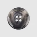 Round 4-hole resin button with grey marbled pattern for high-end apparel - 15.0mm (24L) / Black Grey Mix (07#)